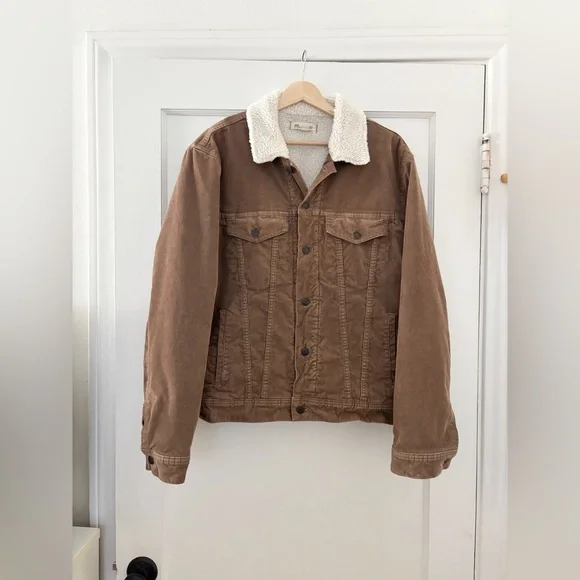 Madewell Brown Corduroy Sherpa Jacket